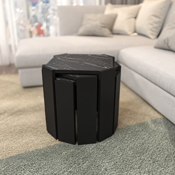 Sofabord Lori - Svart, Marmor