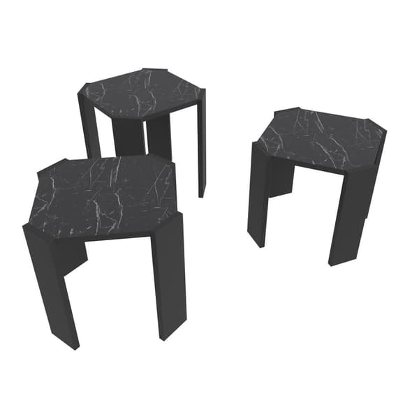 Sofabord Lori - Svart, Marmor