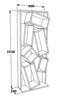 Miniatyrbilde 4 av 4: Bokhylle Carmen - Hvit, Eik