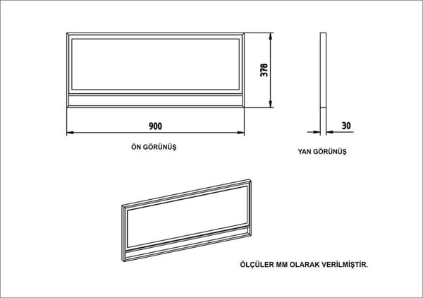 Sideboard Polka Aynalı - Svart