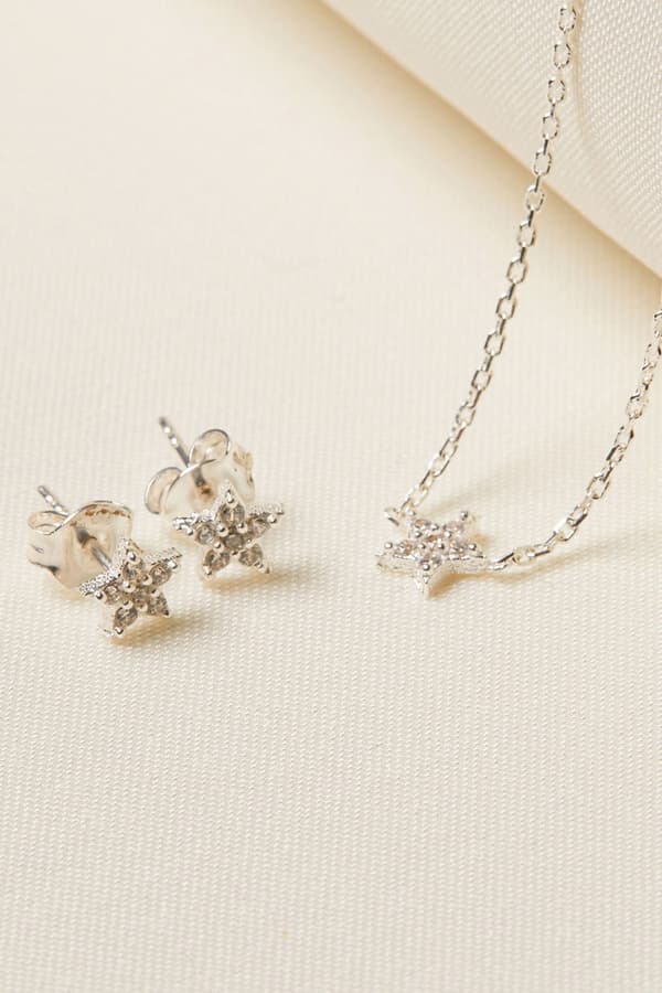 Silver Halsband & Örhängen Set ELKSLVR7694G