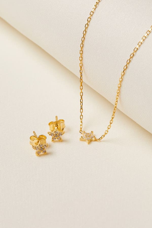 Silver Halsband & Örhängen Set ELKSLVR7694A