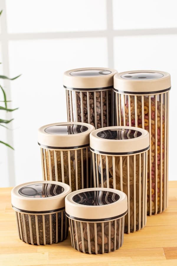 Opbevaringsbokssæt (6 stykker) Lınea6Lıkrsk - Creme