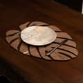 Miniatyrbilde 2 av 6: Bordmattesett av tre (4 stk) Monstera - Wenge