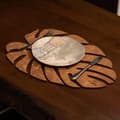 Miniatyrbilde 2 av 5: Bordmattesett av tre (4 deler) Monstera - Valnøtt