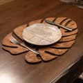 Miniatyrbilde 1 av 5: Bordmattesett av tre (4 deler) Monstera - Valnøtt