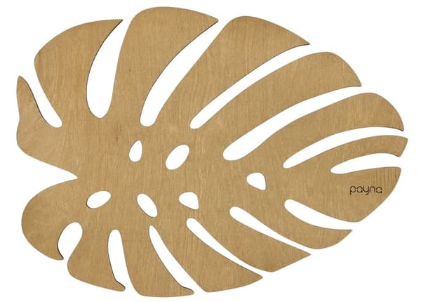 Bordmåttesæt af træ (4 stykker) Monstera - honning