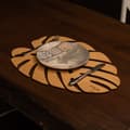 Miniatyrbillede 2 af 5: Bordmåttesæt af træ (4 stykker) Monstera - honning