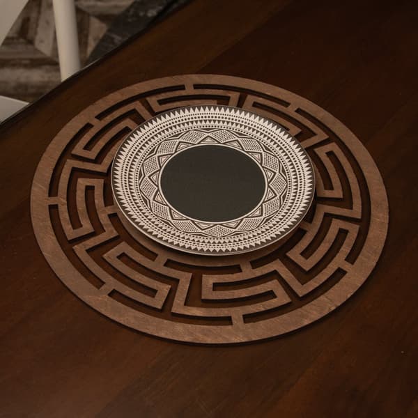 Træbordmåttesæt (4 stykker) Labyrint - Wenge