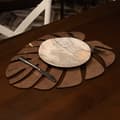 Miniatyrbillede 4 af 6: Bordmåttesæt af træ (6 stykker) Monstera - Wenge