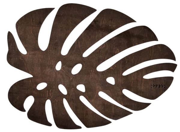Bordmåttesæt af træ (6 stykker) Monstera - Wenge