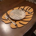 Miniatyrbillede 1 af 5: Træbordmåttesæt (6 stykker) Monstera - honning