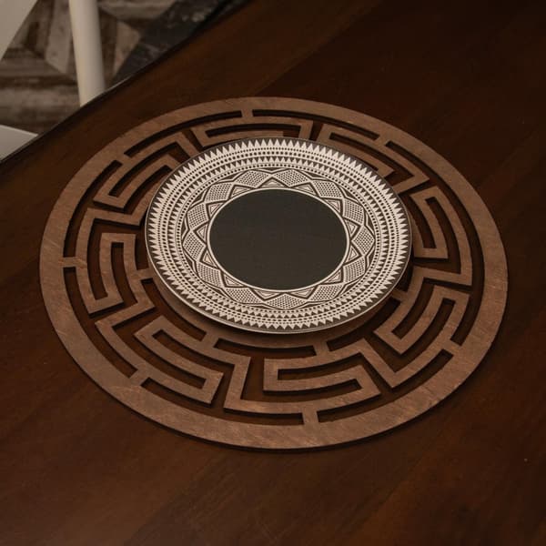 Trebordmattesett (6 deler) Labyrint - Wenge