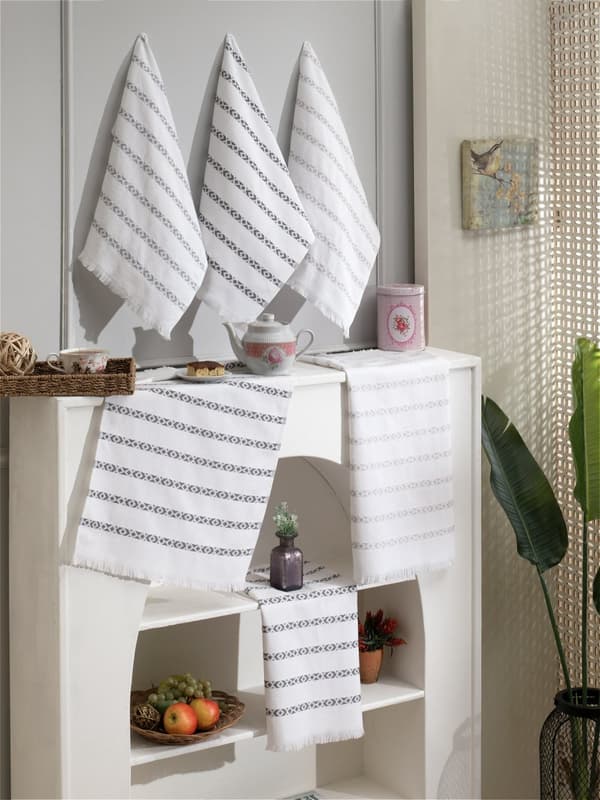 Kjøkkenhåndklesett (6 stk) Mozaik