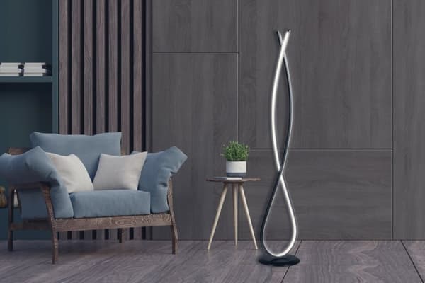 Gulvlampe Infinity Sort - Hvid