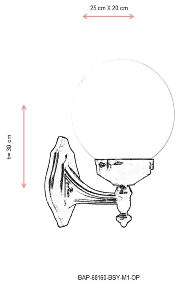 Utomhusvägglampa BAP-68160-BSY-M1-OP