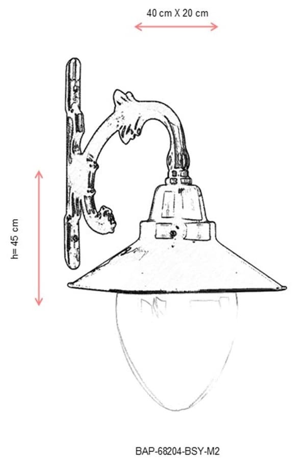 Utomhusvägglampa BAP-68204-BSY-M2