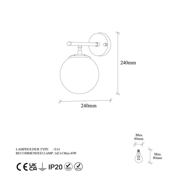 Vegglampe Roe - 10725