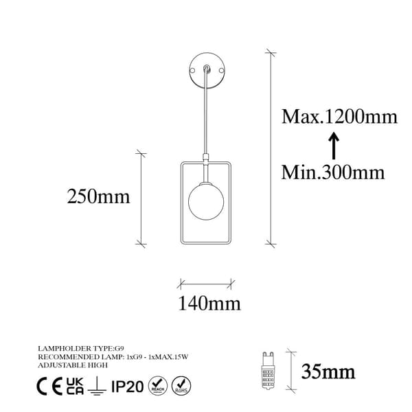 Vägglampa Geometri - 11110