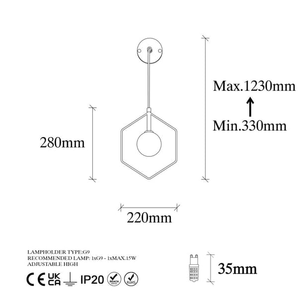 Væglampe Geometri - 11105