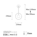 Miniatyrbilde 7 av 7: Vegglampe Geometri - 11125