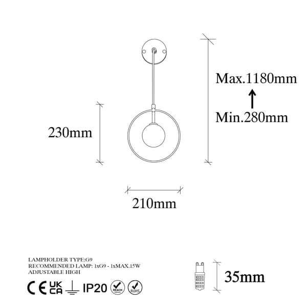 Vegglampe Geometri - 11125