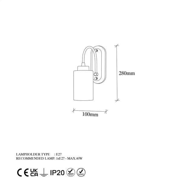 Vägglampa Hemikilo - 13160