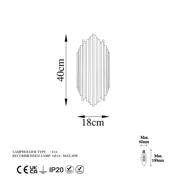 Vägglampa Kara - 13345