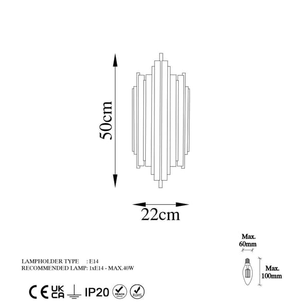 Vägglampa Reis - 13341
