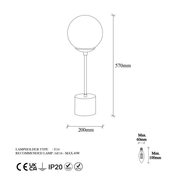 Bordslampa Globo - 13063