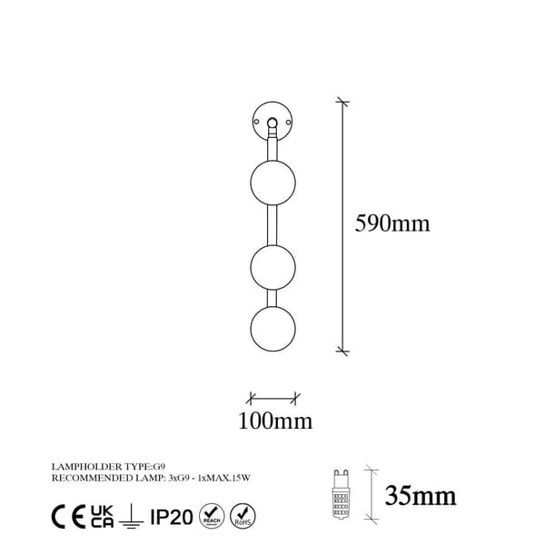 Vägglampa Domino - 11040