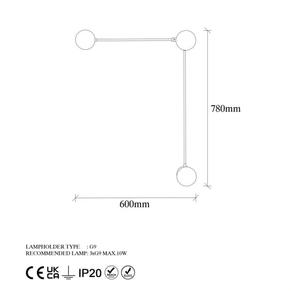 Vegglampe Domino - 11048