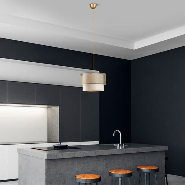 Lysekrone Kage Metal - Creme, Guld