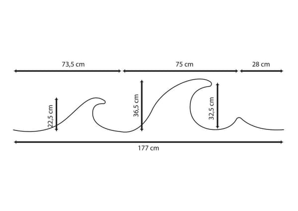 Dekorativ Vegg Led Belysning Wave - Stor - Blå