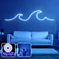 Miniatyrbilde 2 av 8: Dekorativ Vegg Led Belysning Wave - Stor - Blå