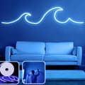 Miniatyrbilde 1 av 8: Dekorativ Vegg Led Belysning Wave - Stor - Blå