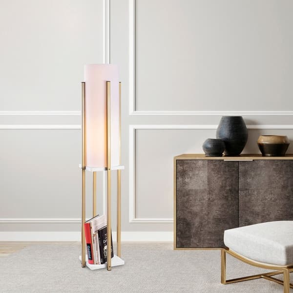 Gulvlampe 7133 - Hvid, Guld