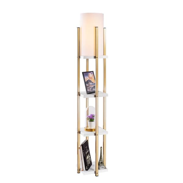 Gulvlampe 7119 - Hvid, Guld