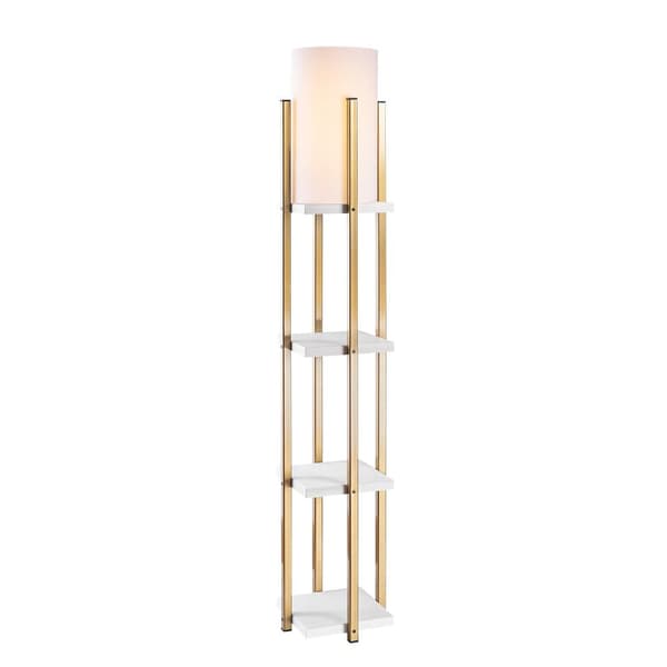 Gulvlampe 7119 - Hvid, Guld