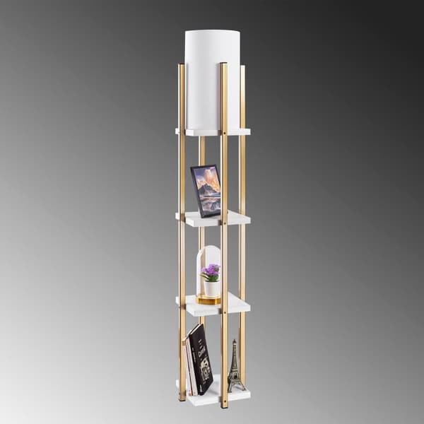 Gulvlampe 7119 - Hvid, Guld