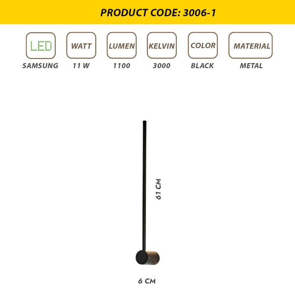 Vegglampe L1171 - Sort