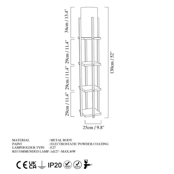 Gulvlampe Hyllelampe - 8115
