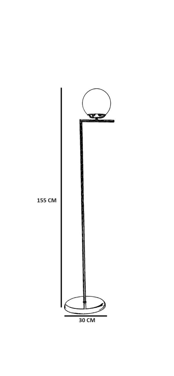 Golvlampa Araz Eskitme Beyaz Camlı Lambader