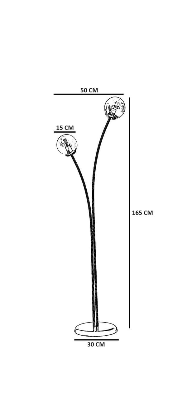 Gulvlampe Rose 2 Li Eskitme Beyaz Camlı Lambader