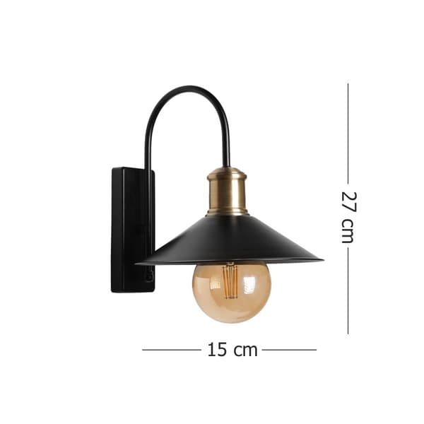 Vegglampe Avni Metal Başlıklı Aplik