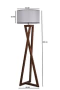 Miniatyrbillede 4 af 9: Gulvlampe Maçka Ceviz Ahşap Lambader Silindir Hasır Gri Abajurlu