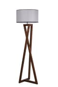 Miniatyrbillede 2 af 9: Gulvlampe Maçka Ceviz Ahşap Lambader Silindir Hasır Gri Abajurlu