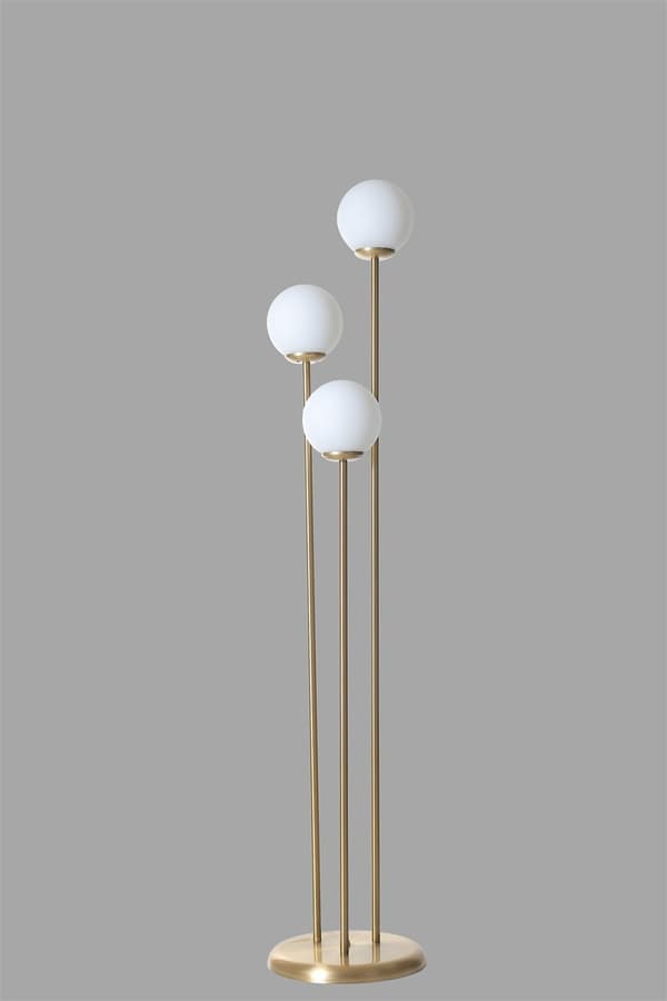 Gulvlampe Judy 3 Lü Eskitme Beyaz Camlı Lambader