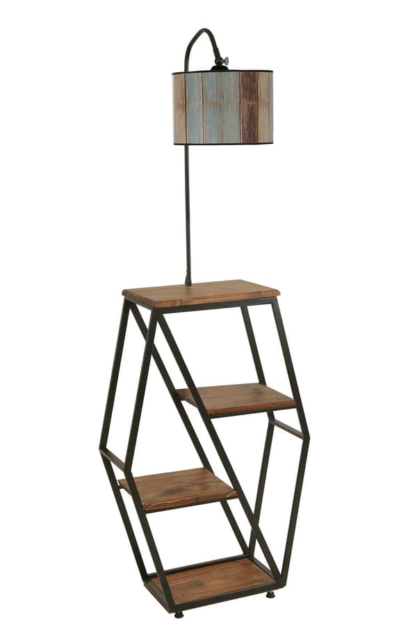 Gulvlampe Sembol Ceviz Lambader Silindir Renkli Abajurlu