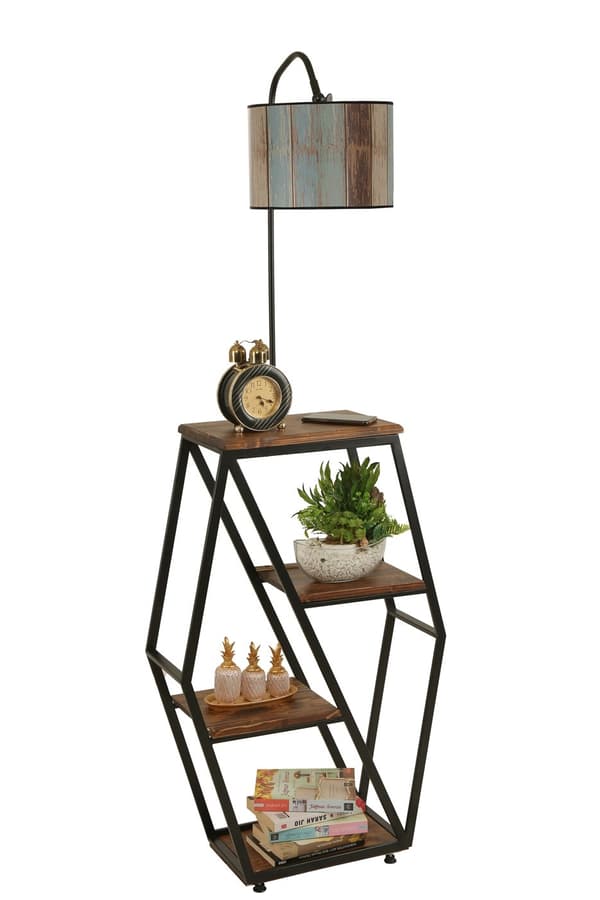 Gulvlampe Sembol Ceviz Lambader Silindir Renkli Abajurlu